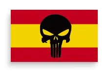 Pegatina Gota Cera España Calavera Tamaño 15×9 mm