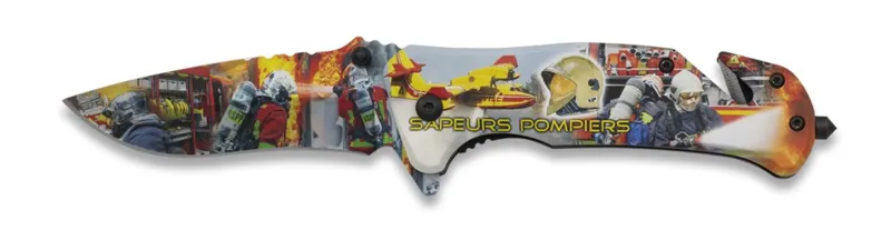 Navaja Sapeurs Pompiers Mango Aluminio 3D