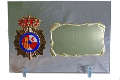 Placa Cuerpo Nacional de Policía de Cristal