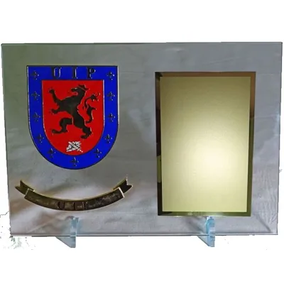 Placa Policía Nacional UIP de Cristal