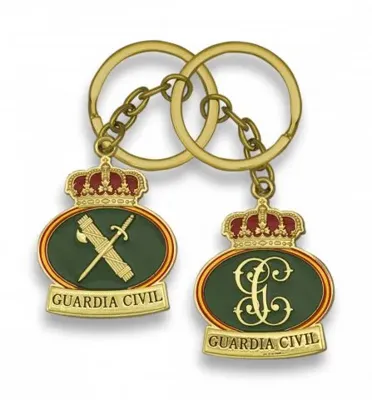 Llavero Guardia Civil Lujo Escudo Nuevo y Escudo Viejo a Dos Caras