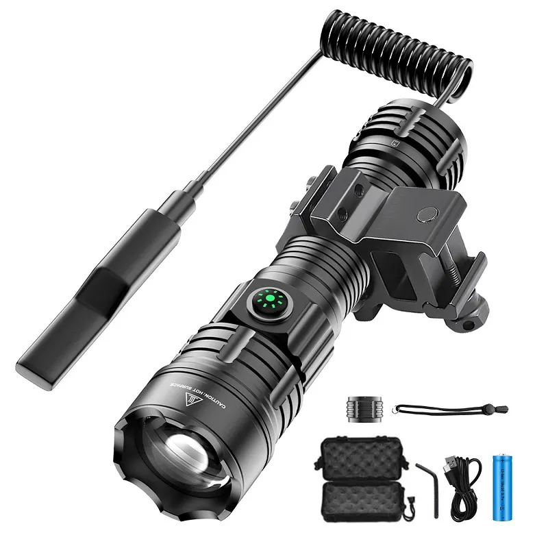 Φακός JF030 LED Με Push Button & USB Φόρτιση