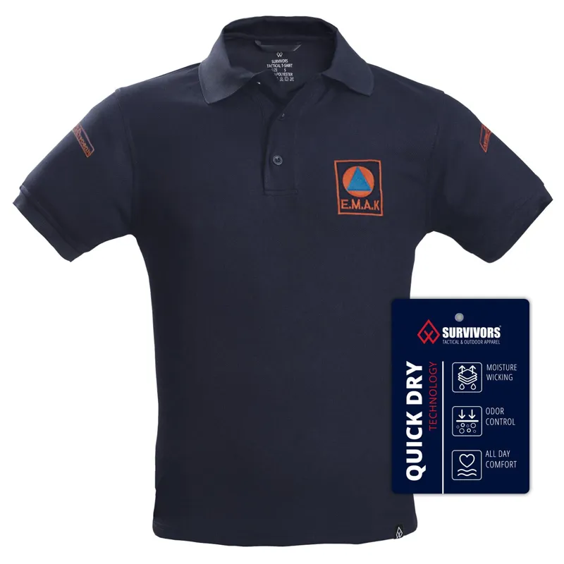 Μπλουζάκι Polo Quick Dry Με Κέντημα ΕΜΑΚ
