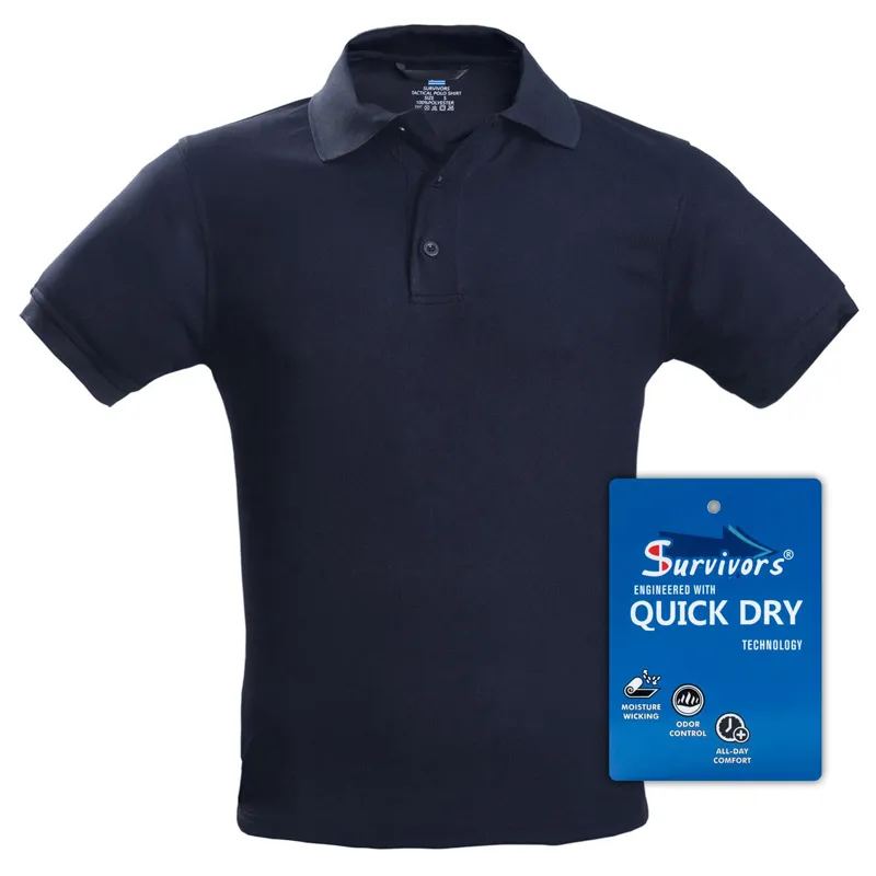 Μπλουζάκι Polo Quick Dry Survivors Μονόχρωμο (Με Ή Χωρίς Επωμίδες)