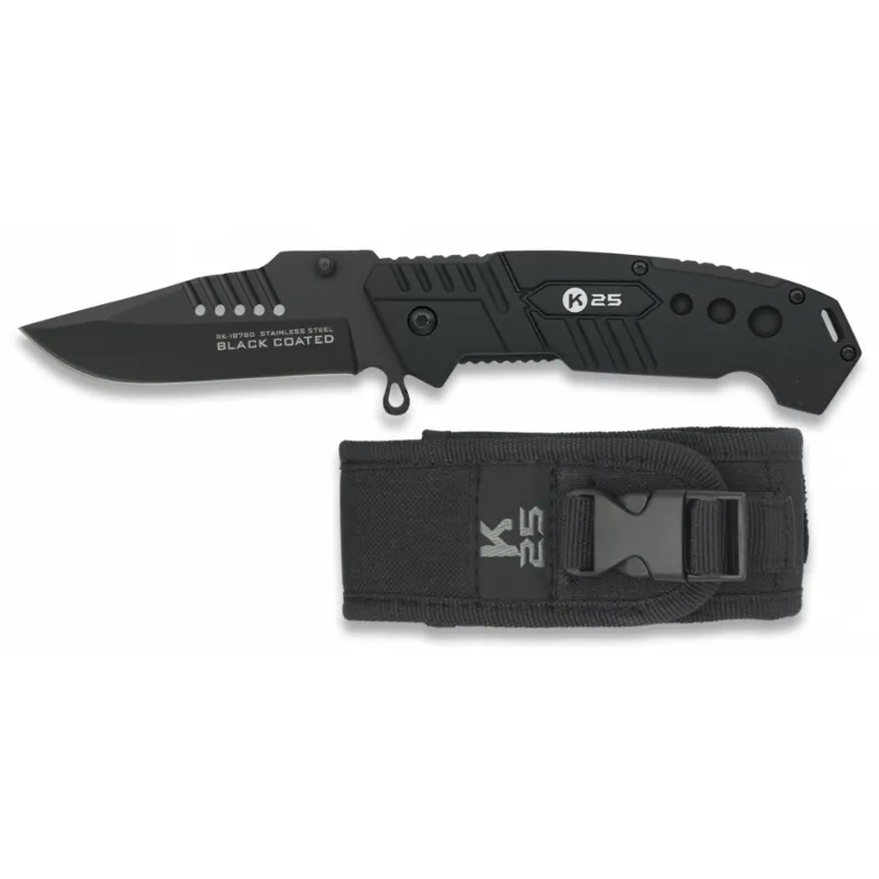 Σουγιας, Tactical Pocket Knife, Coated · Negro