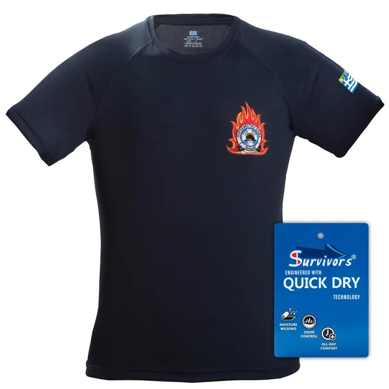 Μπλουζάκι Τ-Shirt Quick Dry Survivors Μονόχρωμο Πυροσβεστικής