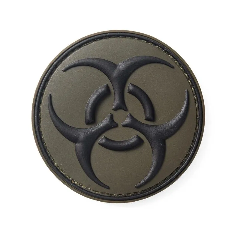 Σήμα Bio – Hazard (Βιολογικός Κίνδυνος) Με Velcro 3D Λαδί – Μαύρο