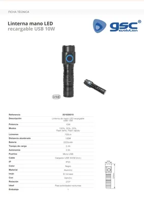 Linterna de Mano Recargable - Soldier Extrem