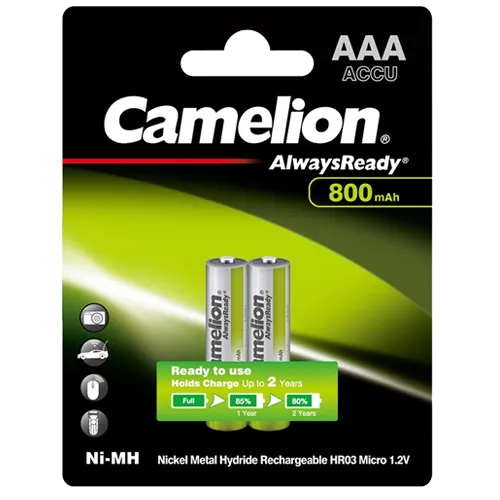 Επαναφορτιζόμενη Μπαταρία Camelion 800mAh AAA 2 Τεμάχια