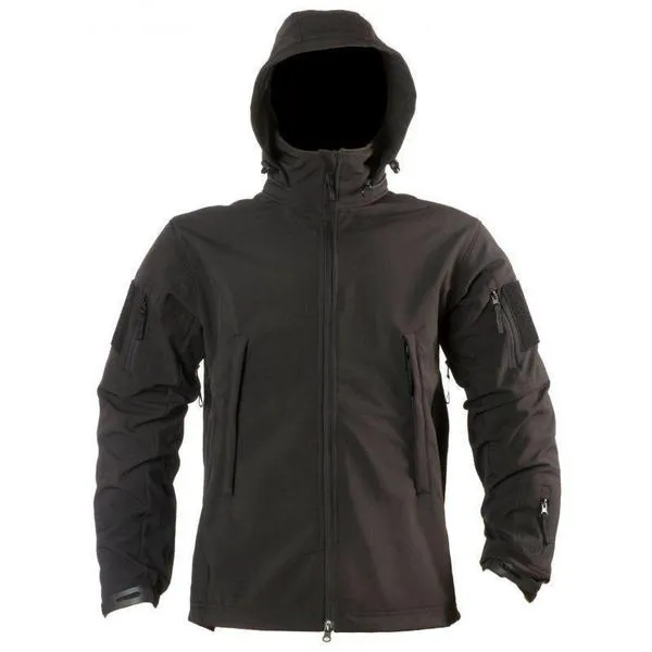 Αδιαβροχο Τζακετ Softshell Με Κουκουλα Μαυρο Armymania 61469