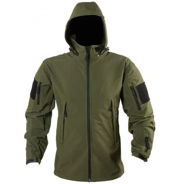 Αδιαβροχο Τζακετ Softshell Με Κουκουλα Λαδι Armymania