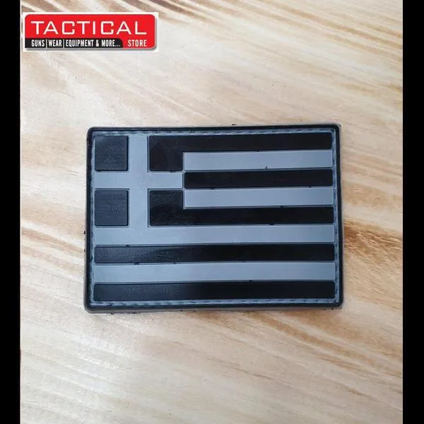 Ελληνική Σημαία 3D Χαμηλής Άσπρο Μαύρο