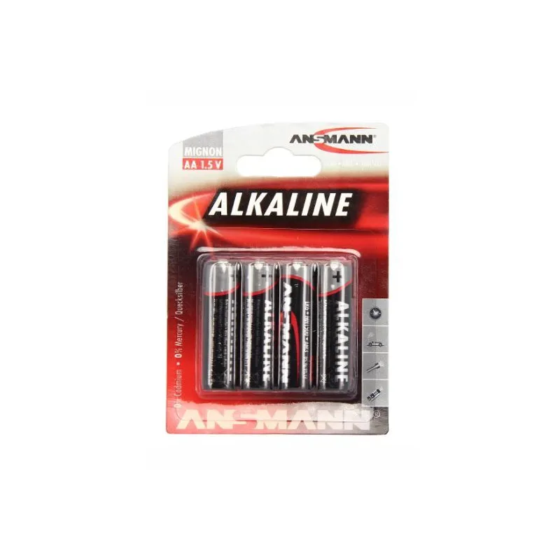 Ansmann Lot de 4 Piles AA LR06 Alkaline 1.5V