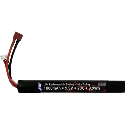 Batterie LiFe Baton 9.9V - 1000mAh - 20C - T-Dean - ASG