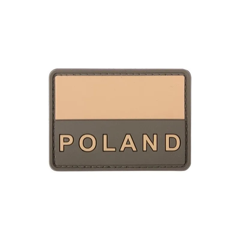 4TAC - 3D Patch - Polish Flag with Text - Subdued