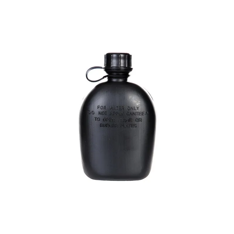 Plastic Water Canteen · Negro