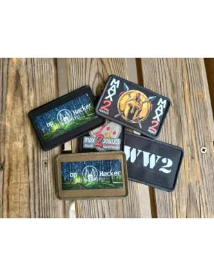 Patch Imprimé 10CMX6.5CM Fond (Minimum Par 3) Arrière Velcro - max2joules airsoft