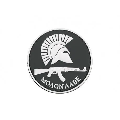 Patch PVC Molon Labe AK Spartan Rond