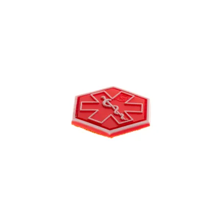 Patch Hexagonal Velcro Paramedic Medic Rouge