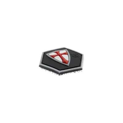 Patch Hexagonal Velcro Croix Croisé Templier Rouge