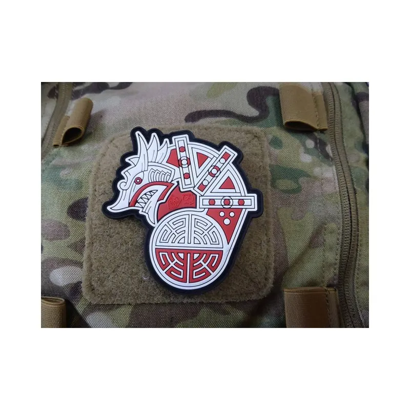 Patch PVC Viking Dragon Ship Head Rouge