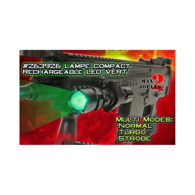 Lampe Rechargeable Verte Mode Stromboscope + Fixation Picatinny - Swiss Arms