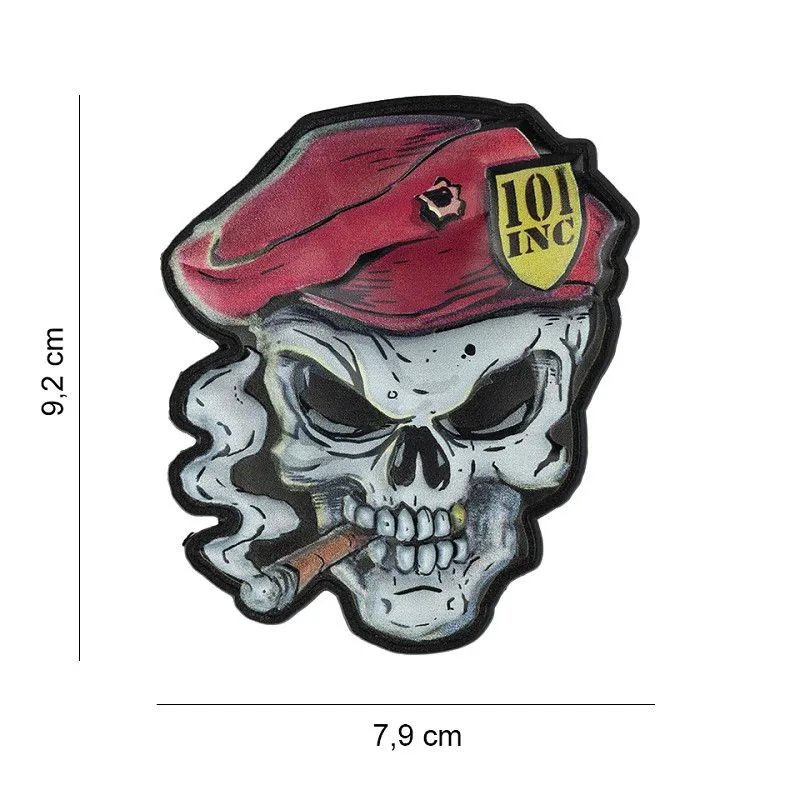 Patch 3D PVC Skull Beret · Rojo