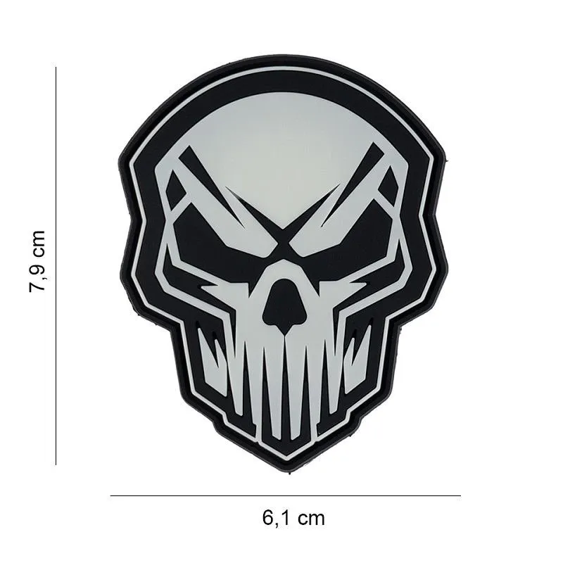 Patch 3D PVC Angry Skull Fluo