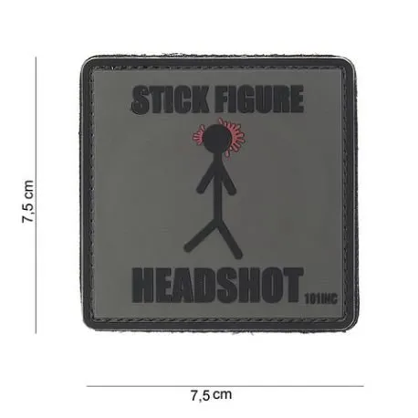 Patch 3D PVC "Stick Figure Headshot"