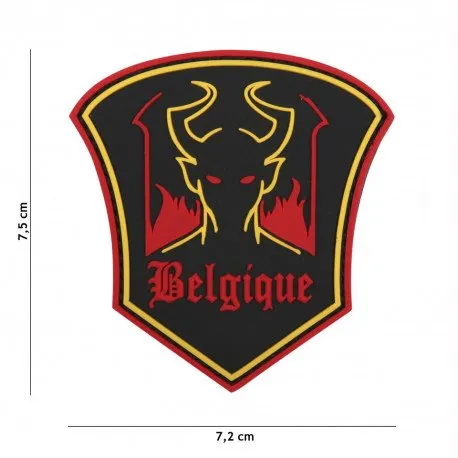 Patch 3D PVC Belgique Devil · Negro