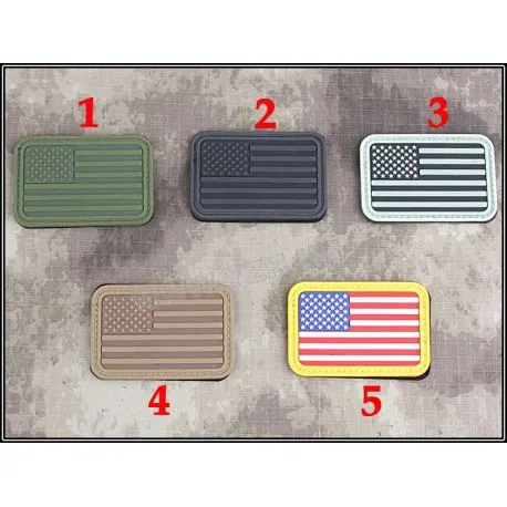 Patch 3D PVC Drapeau USA · Gris