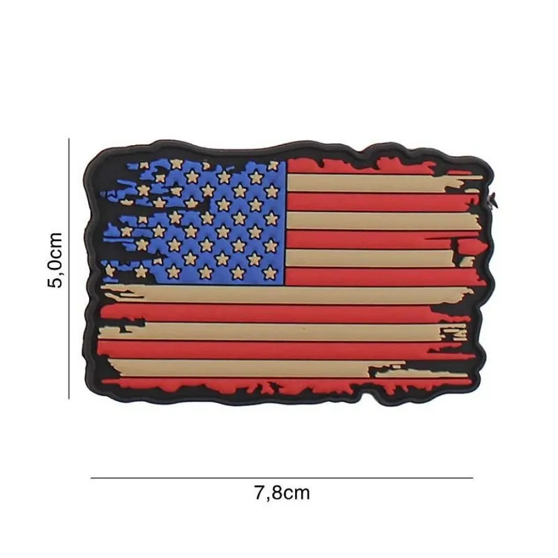 Patch 3D PVC Drapeau Vintage USA