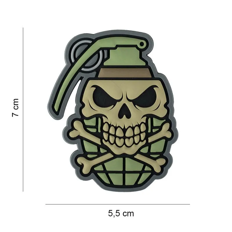 Patch 3D PVC Grenade Skull and Bones