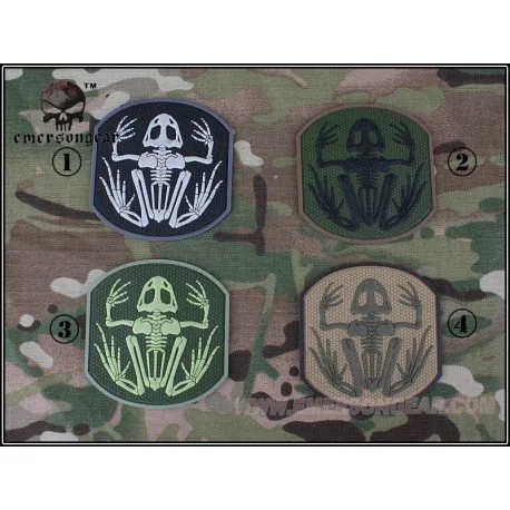 Patch 3D PVC Skull Frog & · Od green