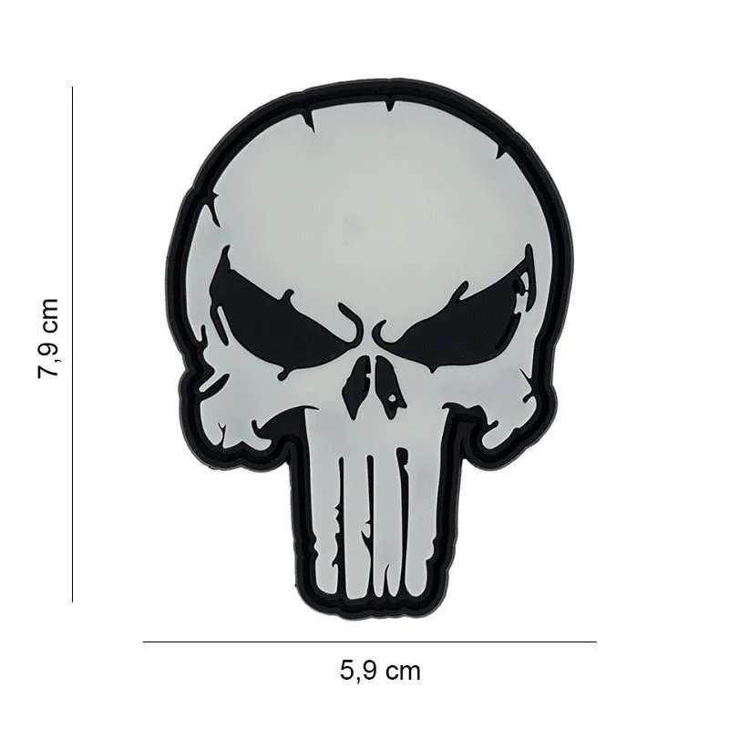 Patch 3D PVC Punisher Skull Fluo