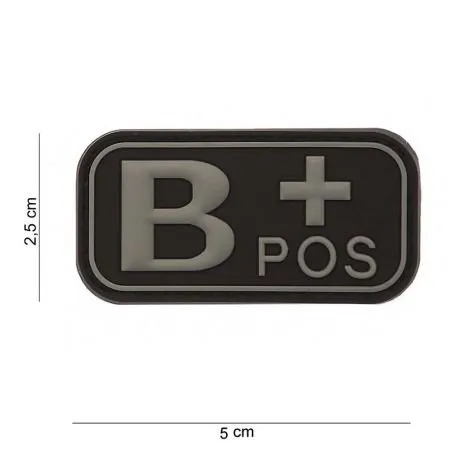 Patch 3D PVC Sanguin B+ · Negro