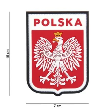 Patch 3D PVC Ecusson Pologne Rouge