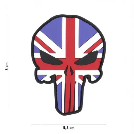 Patch 3D PVC Punisher Skull Anglais