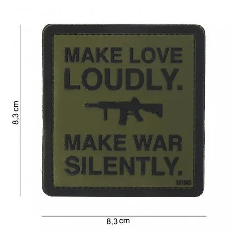 Patch 3D PVC Make Love Loudly · Verde / OD