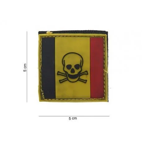 Patch 3D PVC Belgique Skull