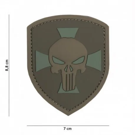 Patch 3D PVC Punisher Shield Cross · Coyote