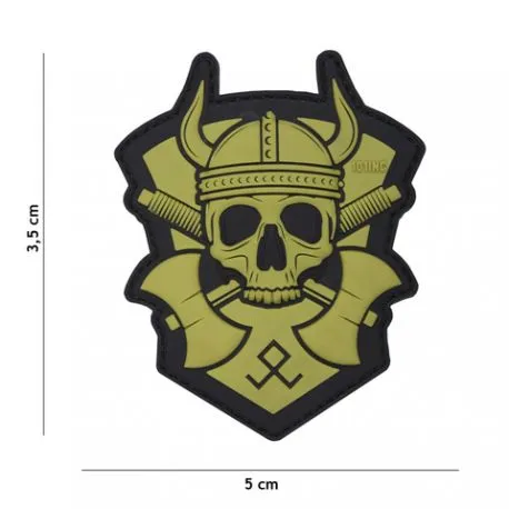 Patch 3D PVC Viking with Hatchet · Verde / OD