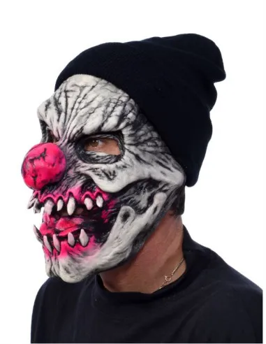 Masque Latex Halloween Bones Evil Clown Reactif UV