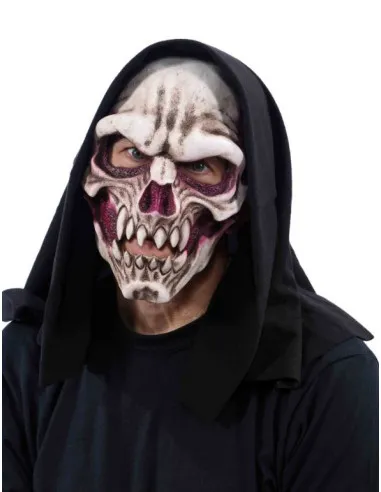 Masque Latex Halloween Dem Bones Réactif UV Blanc