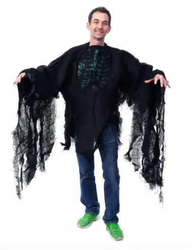Veste Déguisement Squelette Halloween Réactif UV · Verde / OD
