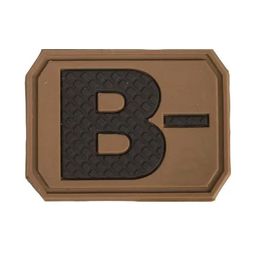 3D Blood Type Patch – B Negative · Coyote