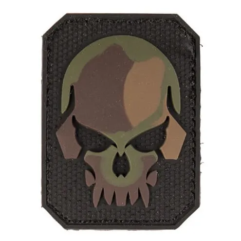 PVC Skull 3D Velcro Patch ( Zwart) · Camo