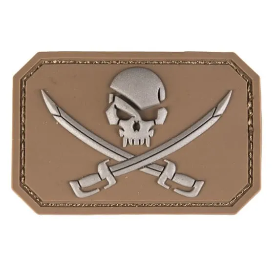 PVC Swords Skull 3D Velcro Patch · Coyote