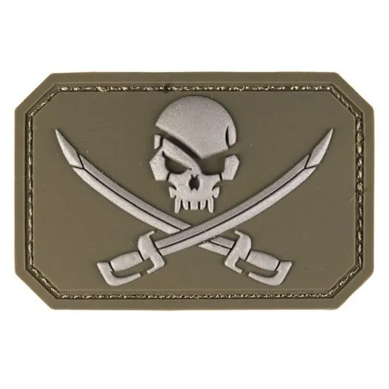 PVC Swords Skull 3D Velcro Patch · Verde / OD