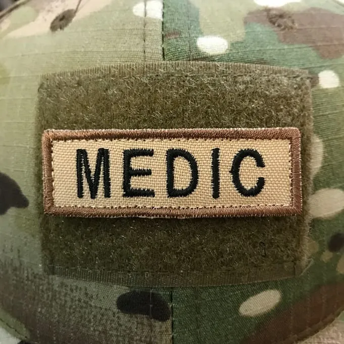 ASN – Tab MEDIC – Velcro Patch – 6×2 cm · Tan / FDE